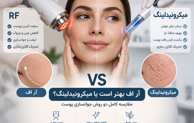 آر اف بهتر است یا میکرونیدلینگ؟ مقایسه تفاوت‌ها، مزایا و بهترین انتخاب برای جوانسازی پوست
